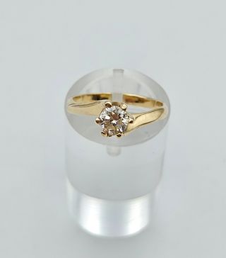 Anillo de Oro 18K Solitario Diamante, 2,27gr, T-12