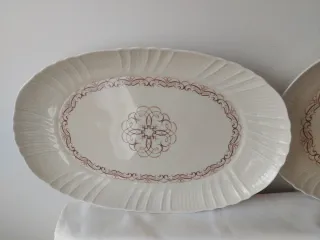 Juego vajilla cerámica beige y marrón