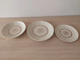 Juego vajilla cerámica beige y marrón