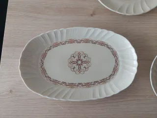 Juego vajilla cerámica beige y marrón