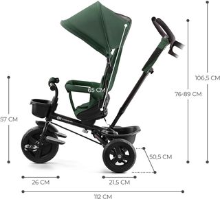 Triciclo Kinderkraft Aveo Plegable Verde