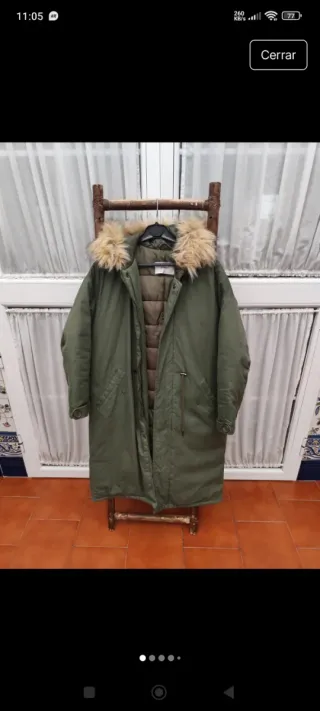 Abrigo largo enguatado verde