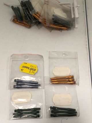 Lote 51 cañas 4cm aluminio dardos colores