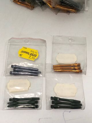 Lote 51 cañas 4cm aluminio dardos colores