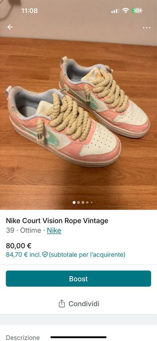 Nike Court Vision Rope Vintage Tg 39
