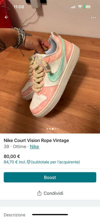 Nike Court Vision Rope Vintage Tg 39