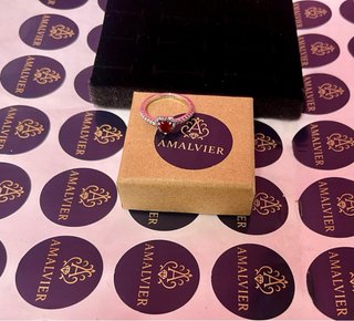Anillo Corazón Rojo y Plata