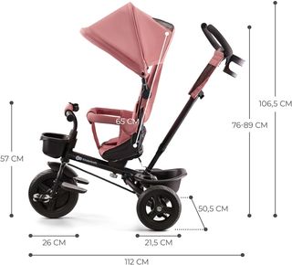 Triciclo Kinderkraft Aveo Plegable Rosa
