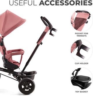 Triciclo Kinderkraft Aveo Plegable Rosa