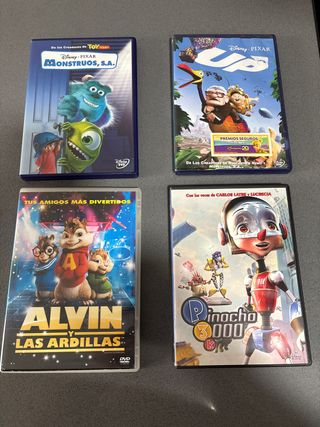 Lote 4 Películas DVD Dibujos Animados Español
