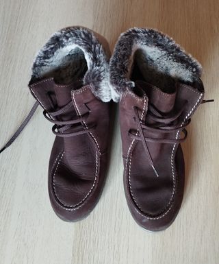 Botines de piel marrones con forro