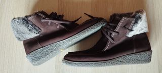 Botines de piel marrones con forro