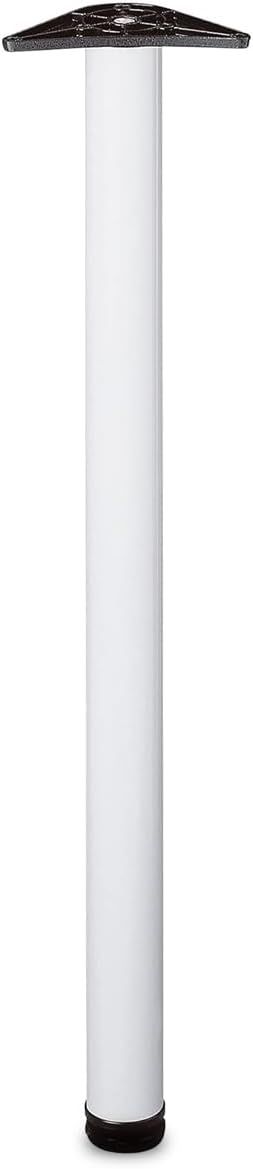 Amig - Gamba in Acciaio Regolabile Bianca Mod. 1 per Tavoli da Scrivania, Ufficio, Cucina o Sala da Pranzo con Regolazione Altezza 10 mm