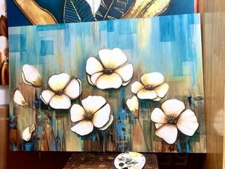 Cuadro Acrílico Lienzo Hojas Tropicales