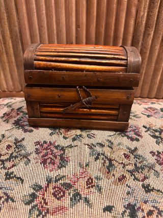 Caja joyero de madera y bambú