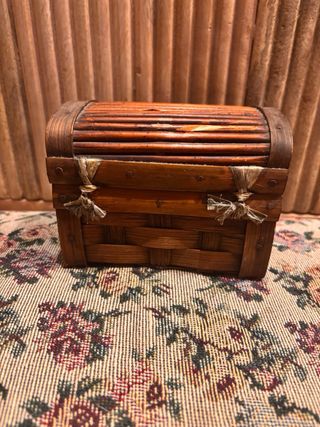 Caja joyero de madera y bambú