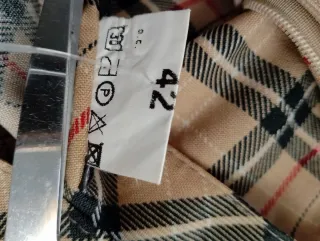 Falda midi cuadros beige talla 42