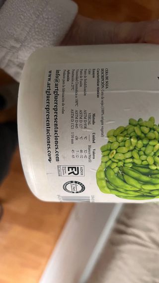 Cera de Soja en escamas ARTGLUE para Velas 1,5kilo