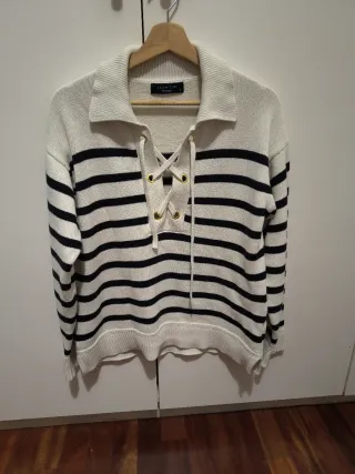 Jersey Lloyd's Rayas Beige y Negro