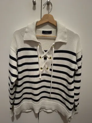 Jersey Lloyd's Rayas Beige y Negro