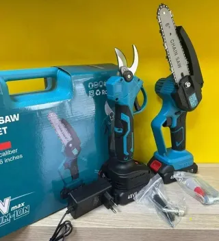 Kit motosega e forbice a doppia batteria 48V