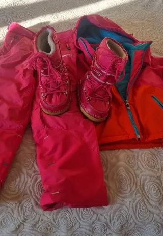 Tuta da sci bambina rosa e arancione