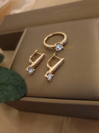 Conjunto 18k Chapado Oro Nuevo Caja