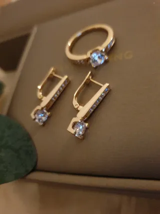 Conjunto 18k Chapado Oro Nuevo Caja