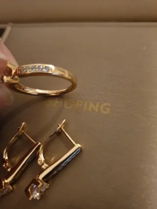 Conjunto 18k Chapado Oro Nuevo Caja