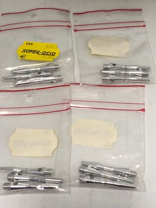 Lote 105 cañas aluminio 3,5cm plata para dardos