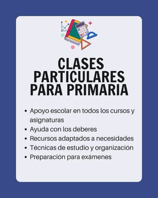 Profesor particular para alumnado de primaria