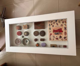 Mesa de centro blanca abatible madera y cristal