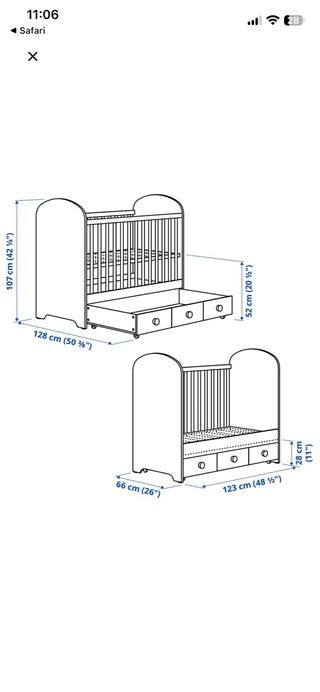 Cuna bebé con cajon