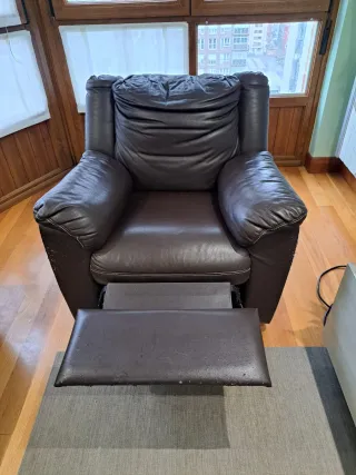 Sillón vintage de piel de 1 plaza
