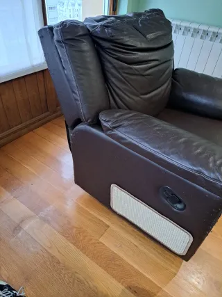 Sillón vintage de piel de 1 plaza