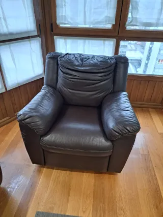 Sillón vintage de piel de 1 plaza
