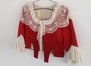 Traje de Fallera Mujer rojo con estampado floral