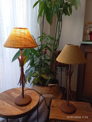 Pareja de lámparas metal estilo rustico bohemio