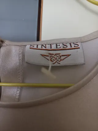 Camiseta champán brillante manga larga