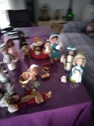 Set di figure all'uncinetto per presepe