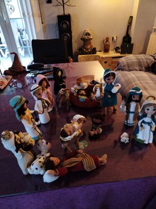 Set di figure all'uncinetto per presepe