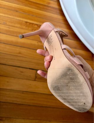 Sandalias Zara Tacón Alto Rosa Talla 39