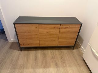 Aparador recibidor negro y madera