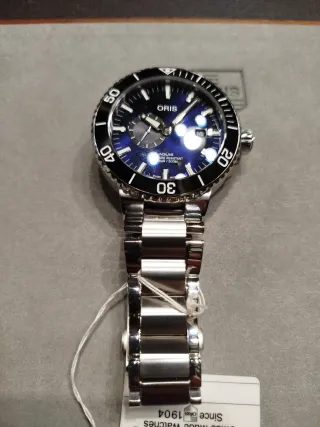 Oris Reloj Acero Esfera Azul Pequeño Segundero