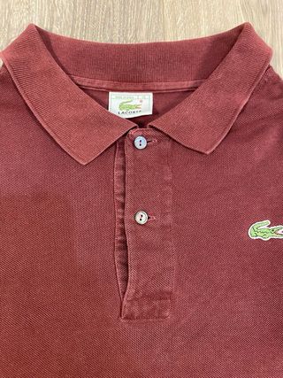 Polo Lacoste Manga Larga Granate