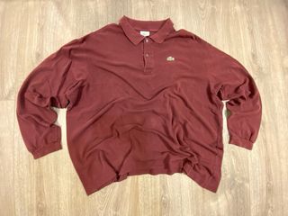 Polo Lacoste Manga Larga Granate