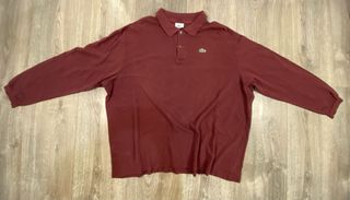 Polo Lacoste Manga Larga Granate