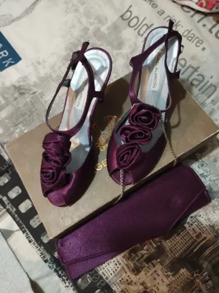 Zapatos y bolso fiesta morados