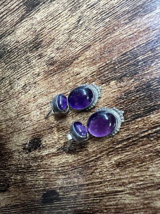 Pendientes Plata Ley 925 y Amatistas