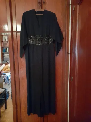 Vestido fiesta pedrería negro talla única